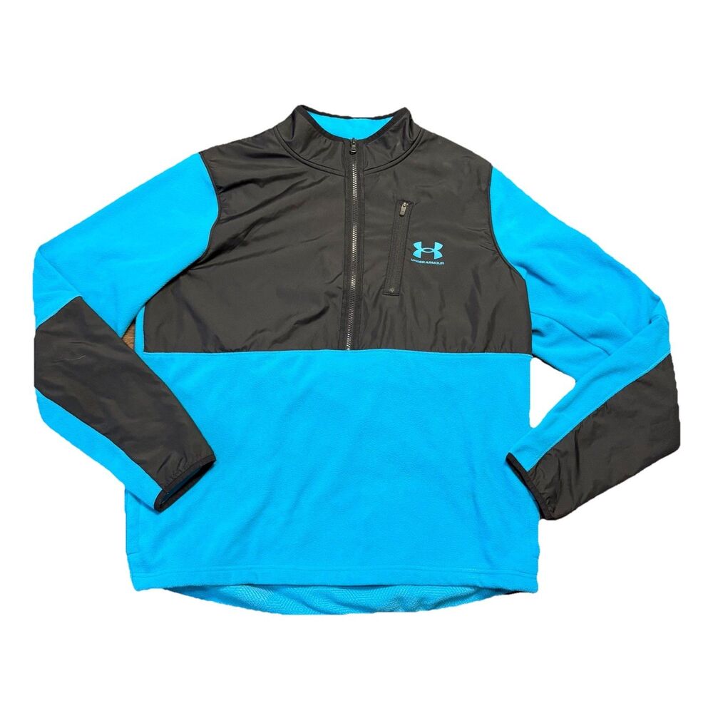 Mens Under Armour Turquoise Dark Teal 1/4 Zip Pullover Size XL